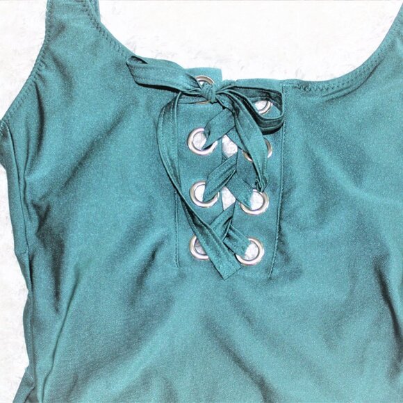 Mossimo Women’s Grommet Lace Up One Piece Swimsuit - Picture 3 of 5